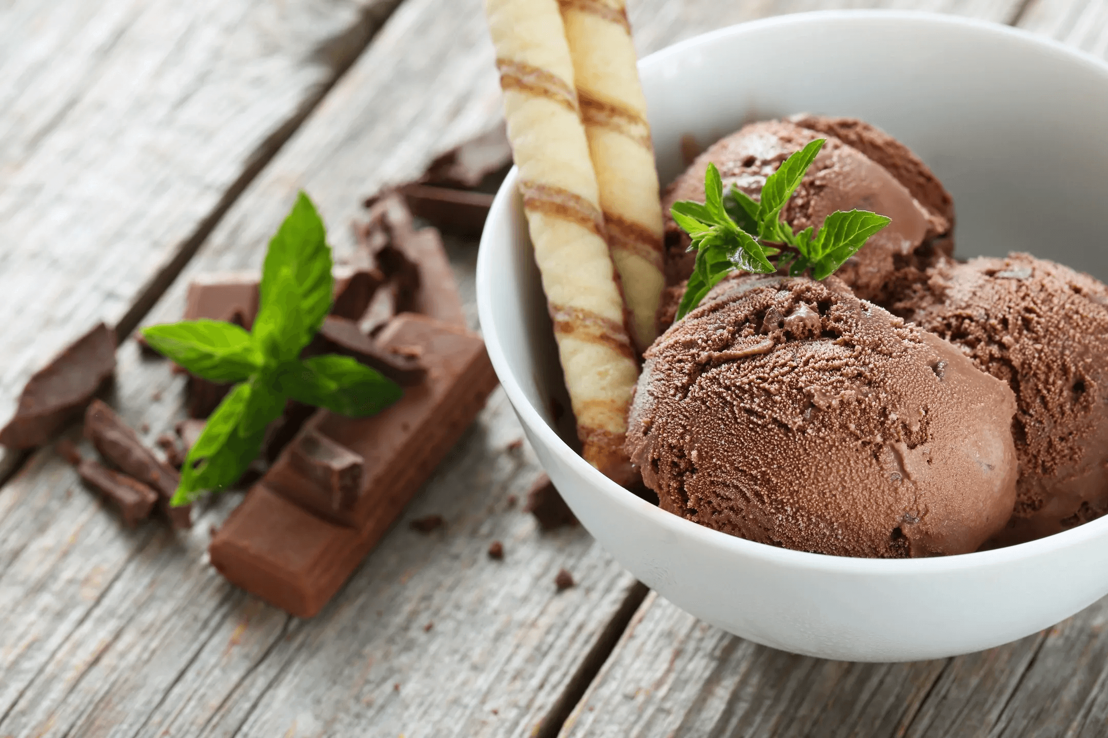 Chocolate ice cream scoop
